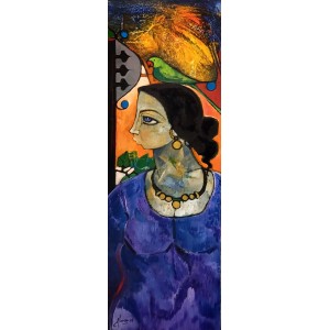 Abrar Ahmed, 12 x 36 Inch, Oil on Canvas, Figurative Painting, AC-AA-597